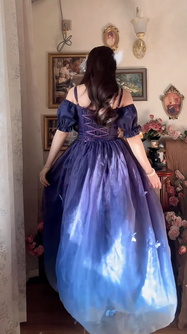 Robe de bal de princesse bustier à volants en satin long, robe de soirée C8117