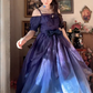 Robe de bal de princesse bustier à volants en satin long, robe de soirée C8117