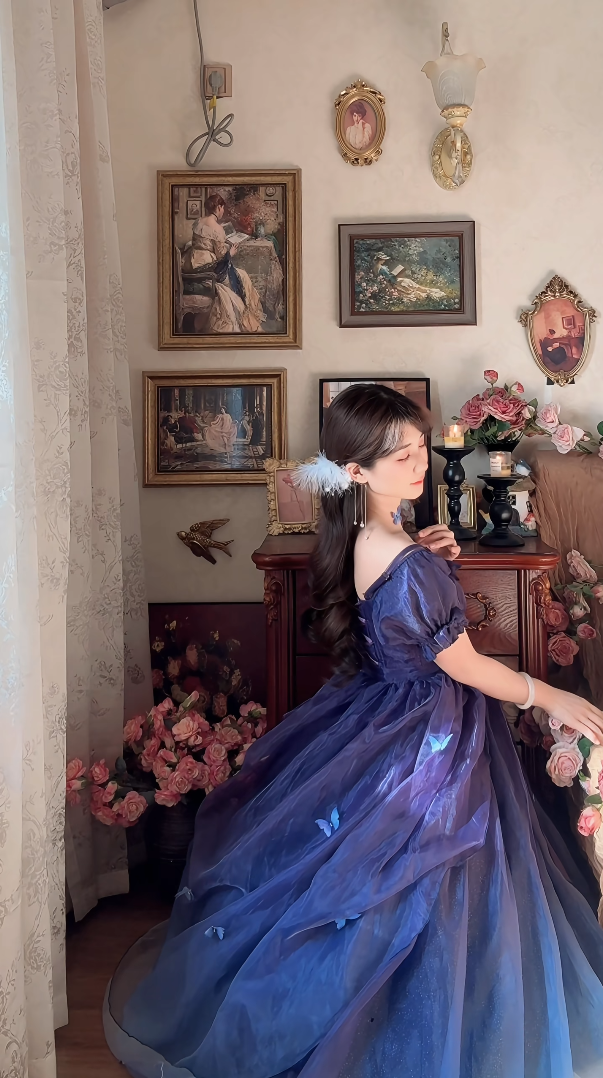 Robe de bal de princesse bustier à volants en satin long, robe de soirée C8117