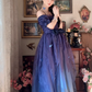 Robe de bal de princesse bustier à volants en satin long, robe de soirée C8117