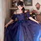 Robe de bal de princesse bustier à volants en satin long, robe de soirée C8117