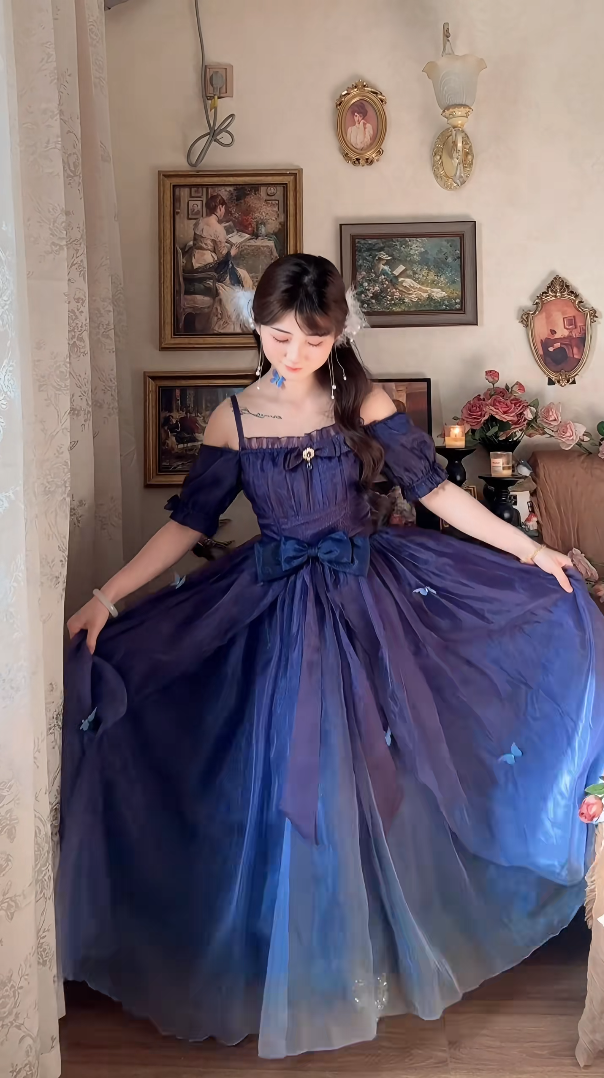 Robe de bal de princesse bustier à volants en satin long, robe de soirée C8117