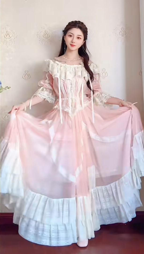 Robe de bal de princesse bustier à volants en satin long, robe de soirée C8117