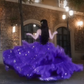 Jolie robe de bal en tulle à décolleté en cœur et longues couches rouges pour les robes de bal Sweet 16 C3210