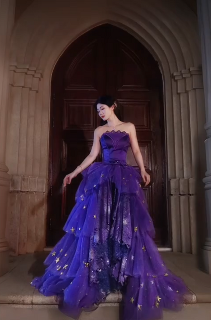 Jolie robe de bal en tulle à décolleté en cœur et longues couches rouges pour les robes de bal Sweet 16 C3210