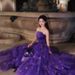 Jolie robe de bal en tulle à décolleté en cœur et longues couches rouges pour les robes de bal Sweet 16 C3210