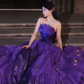 Jolie robe de bal en tulle à décolleté en cœur et longues couches rouges pour les robes de bal Sweet 16 C3210