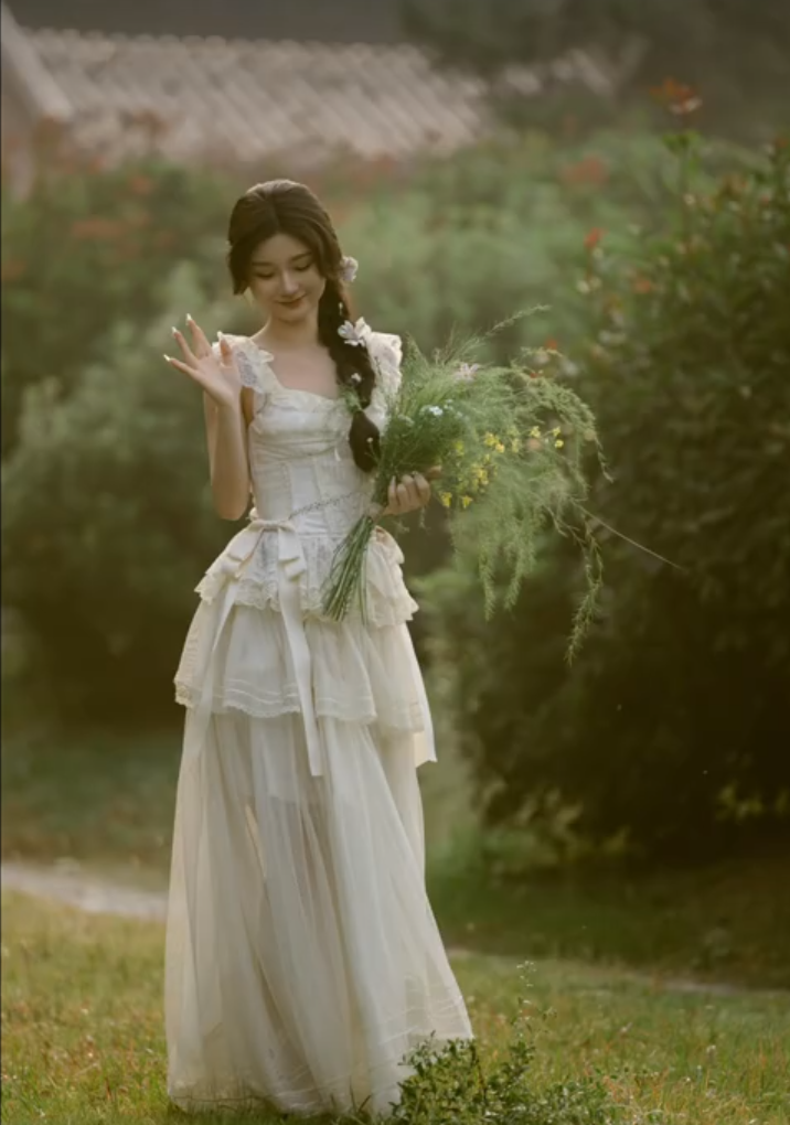 Robe de bal de princesse bustier à volants en satin long, robe de soirée C8117