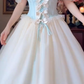 Robe de bal de princesse bustier à volants en satin long, robe de soirée C8117