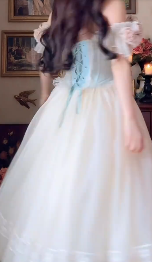 Robe de bal de princesse bustier à volants en satin long, robe de soirée C8117