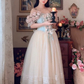 Robe de bal de princesse bustier à volants en satin long, robe de soirée C8117