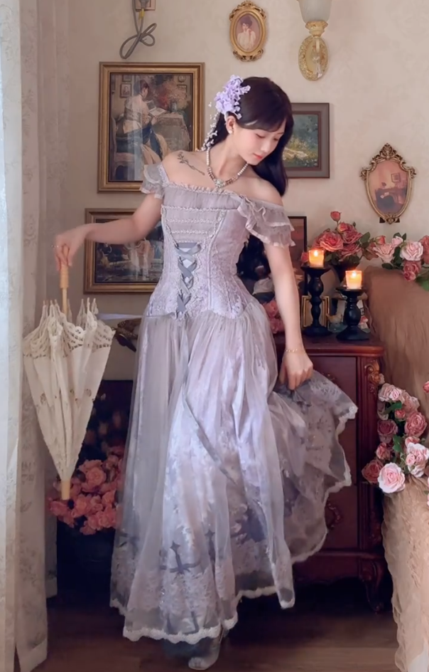 Robe de bal de princesse bustier à volants en satin long, robe de soirée C8117