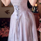 Robe de bal de princesse bustier à volants en satin long, robe de soirée C8117