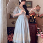 Robe de bal de princesse bustier à volants en satin long, robe de soirée C8117