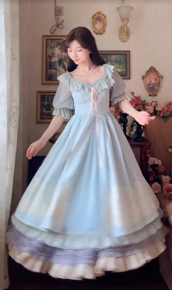 Robe de bal de princesse bustier à volants en satin long, robe de soirée C8117