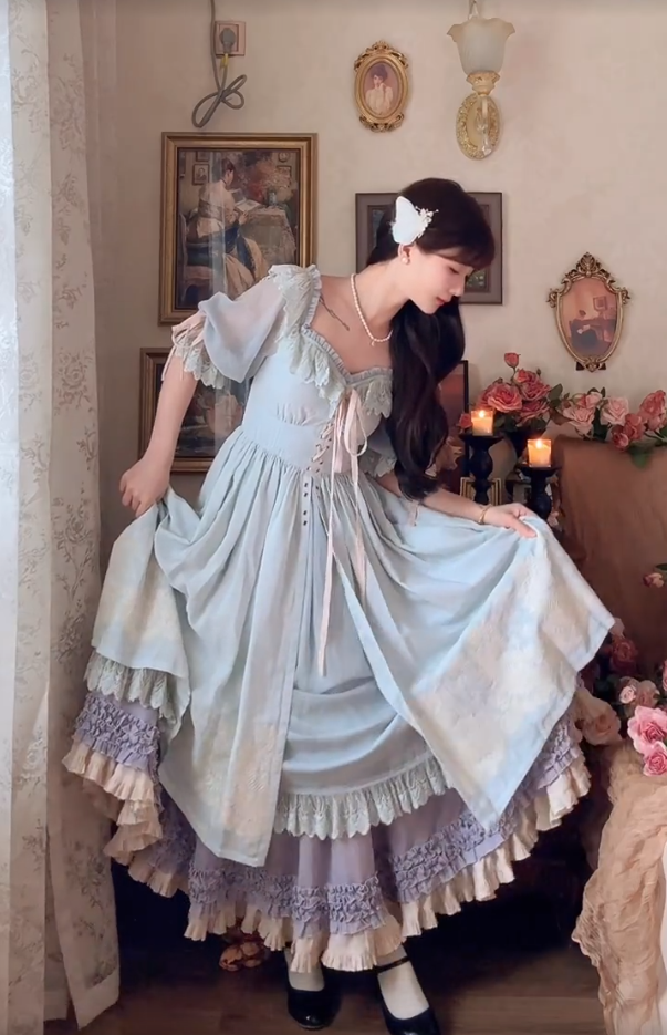 Robe de bal de princesse bustier à volants en satin long, robe de soirée C8117