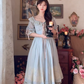Robe de bal de princesse bustier à volants en satin long, robe de soirée C8117