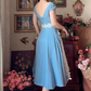 Robe de bal de princesse bustier à volants en satin long, robe de soirée C8117
