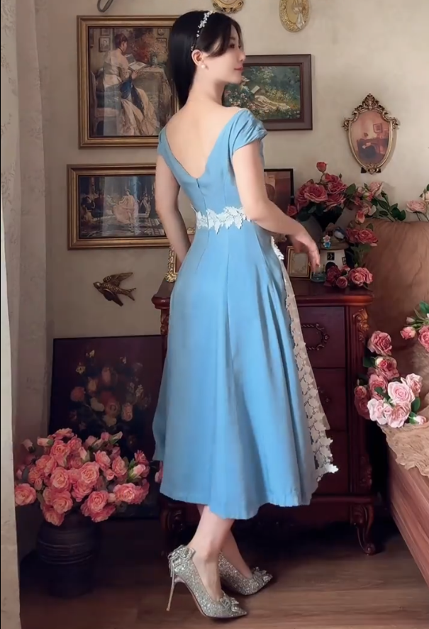 Robe de bal de princesse bustier à volants en satin long, robe de soirée C8117