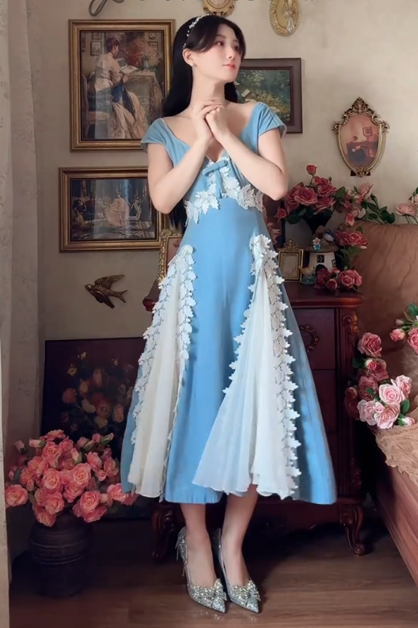 Robe de bal de princesse bustier à volants en satin long, robe de soirée C8117