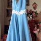 Robe de bal de princesse bustier à volants en satin long, robe de soirée C8117