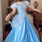 Robe de bal de princesse bustier à volants en satin long, robe de soirée C8117