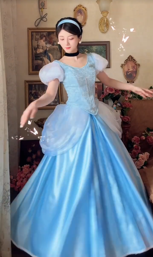 Robe de bal de princesse bustier à volants en satin long, robe de soirée C8117