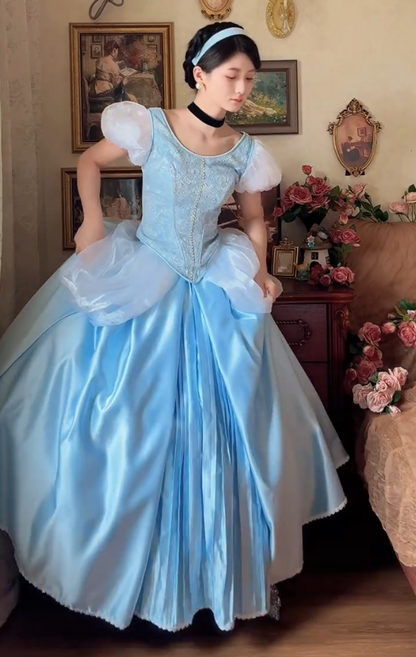 Robe de bal de princesse bustier à volants en satin long, robe de soirée C8117