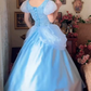 Robe de bal de princesse bustier à volants en satin long, robe de soirée C8117