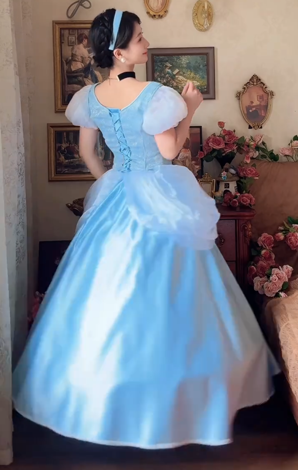 Robe de bal de princesse bustier à volants en satin long, robe de soirée C8117