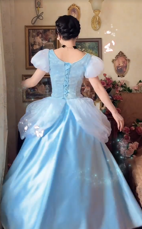 Robe de bal de princesse bustier à volants en satin long, robe de soirée C8117