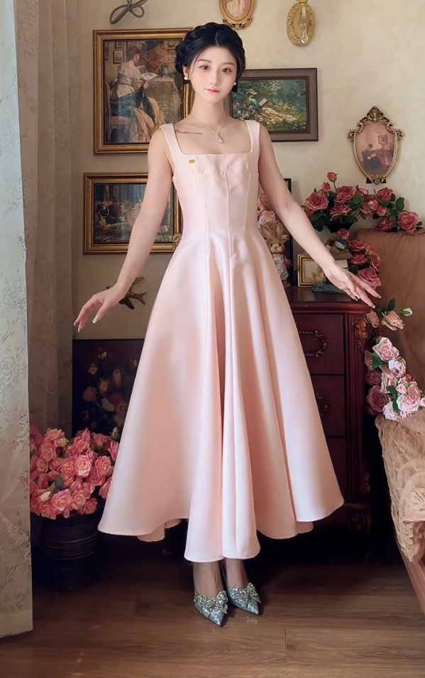 Robe de bal de princesse bustier à volants en satin long, robe de soirée C8117