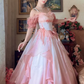 Robe de bal de princesse bustier à volants en satin long, robe de soirée C8117