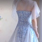 Mini robe de soirée en satin, sans bretelles, sans manches, ligne a, simple, C899