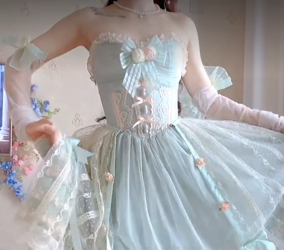 Charming Strapless Mint Green Homecoming Dress Lace Bows A-Line Birthday Dress C8197
