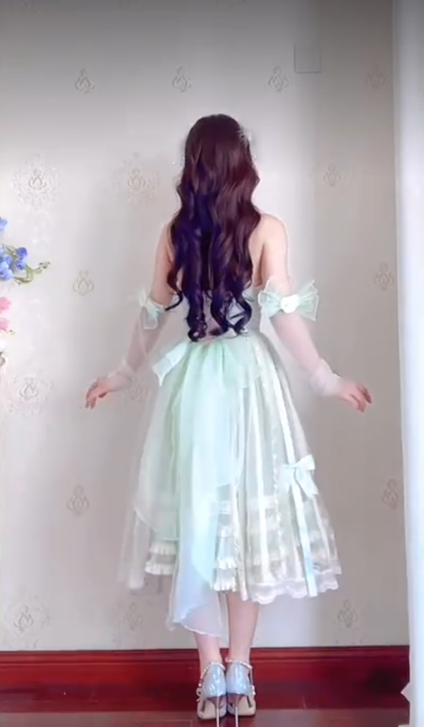 Charming Strapless Mint Green Homecoming Dress Lace Bows A-Line Birthday Dress C8197