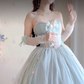 Charming Strapless Mint Green Homecoming Dress Lace Bows A-Line Birthday Dress C8197