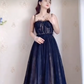 Sexy Spaghetti Straps Black Prom Dress  Lace Tulle A-Line Evening Dress C8199