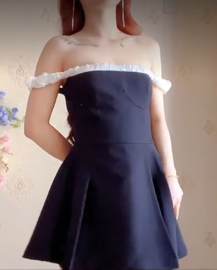 Charming Off-the-Shoulder Black Homecoming Dress Pleated A-Line Birthday Dress C8203