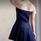Charming Off-the-Shoulder Black Homecoming Dress Pleated A-Line Birthday Dress C8203