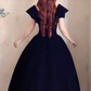 Robe de bal de princesse bustier à volants en satin long, robe de soirée C8117