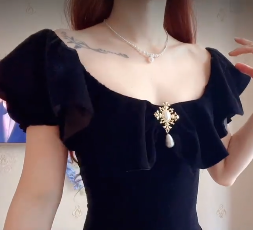 Robe de bal de princesse bustier à volants en satin long, robe de soirée C8117
