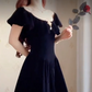 Robe de bal de princesse bustier à volants en satin long, robe de soirée C8117
