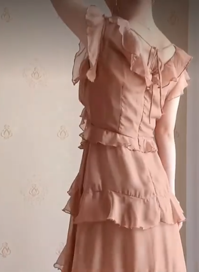 Robe de bal de princesse bustier à volants en satin long, robe de soirée C8117