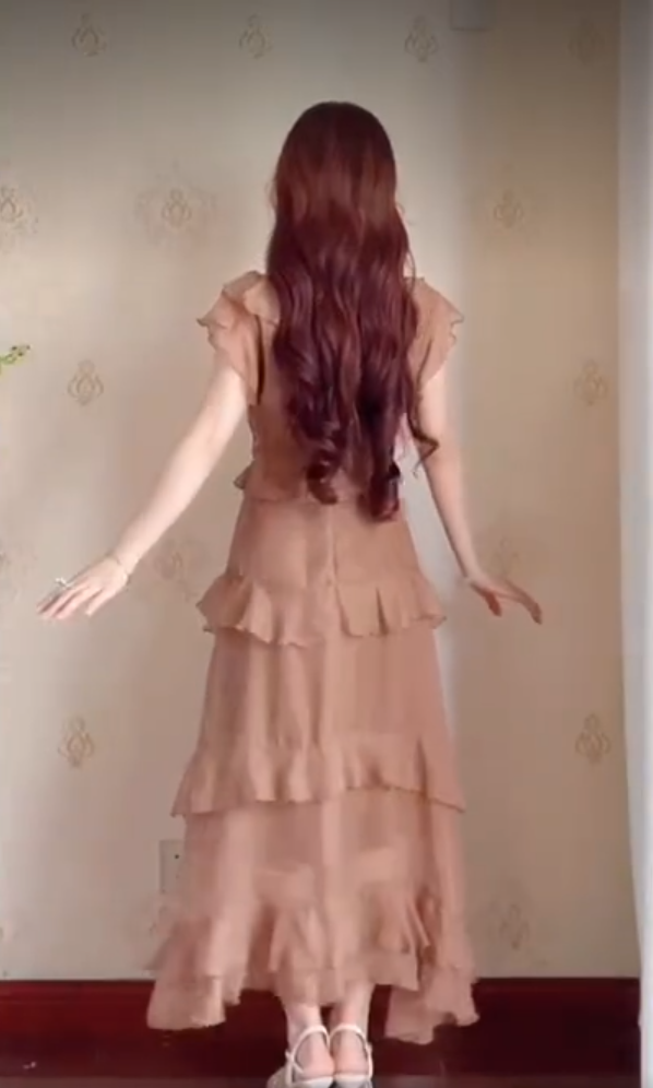 Robe de bal de princesse bustier à volants en satin long, robe de soirée C8117