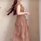 Robe de bal de princesse bustier à volants en satin long, robe de soirée C8117
