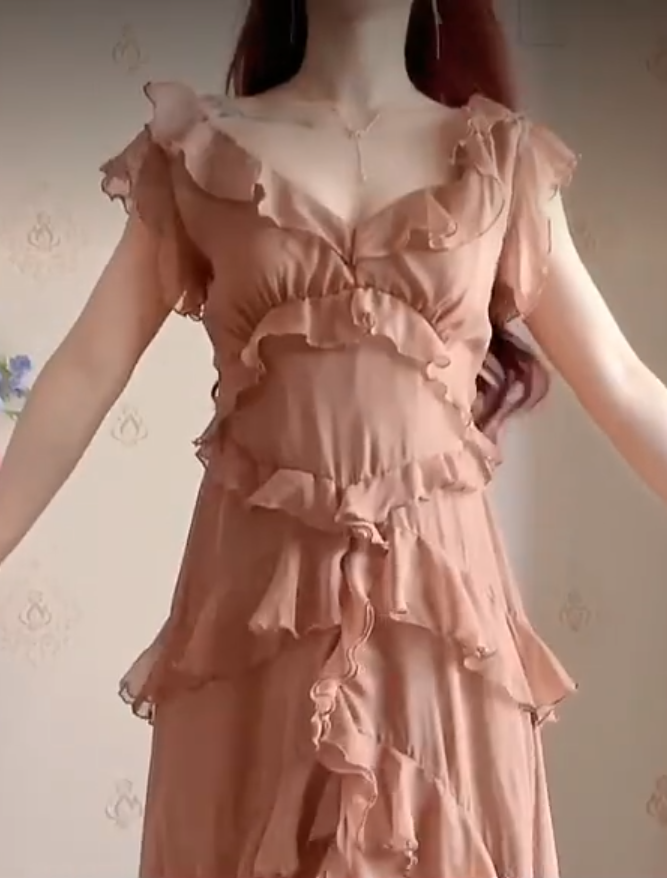 Robe de bal de princesse bustier à volants en satin long, robe de soirée C8117