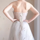 Robe de bal de princesse bustier à volants en satin long, robe de soirée C8117