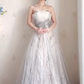 Robe de bal de princesse bustier à volants en satin long, robe de soirée C8117