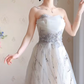Robe de bal de princesse bustier à volants en satin long, robe de soirée C8117